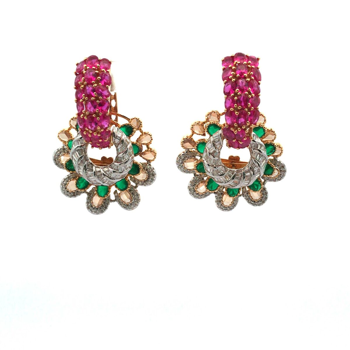 ROYAL BLOSSOM HOOP EARRINGS