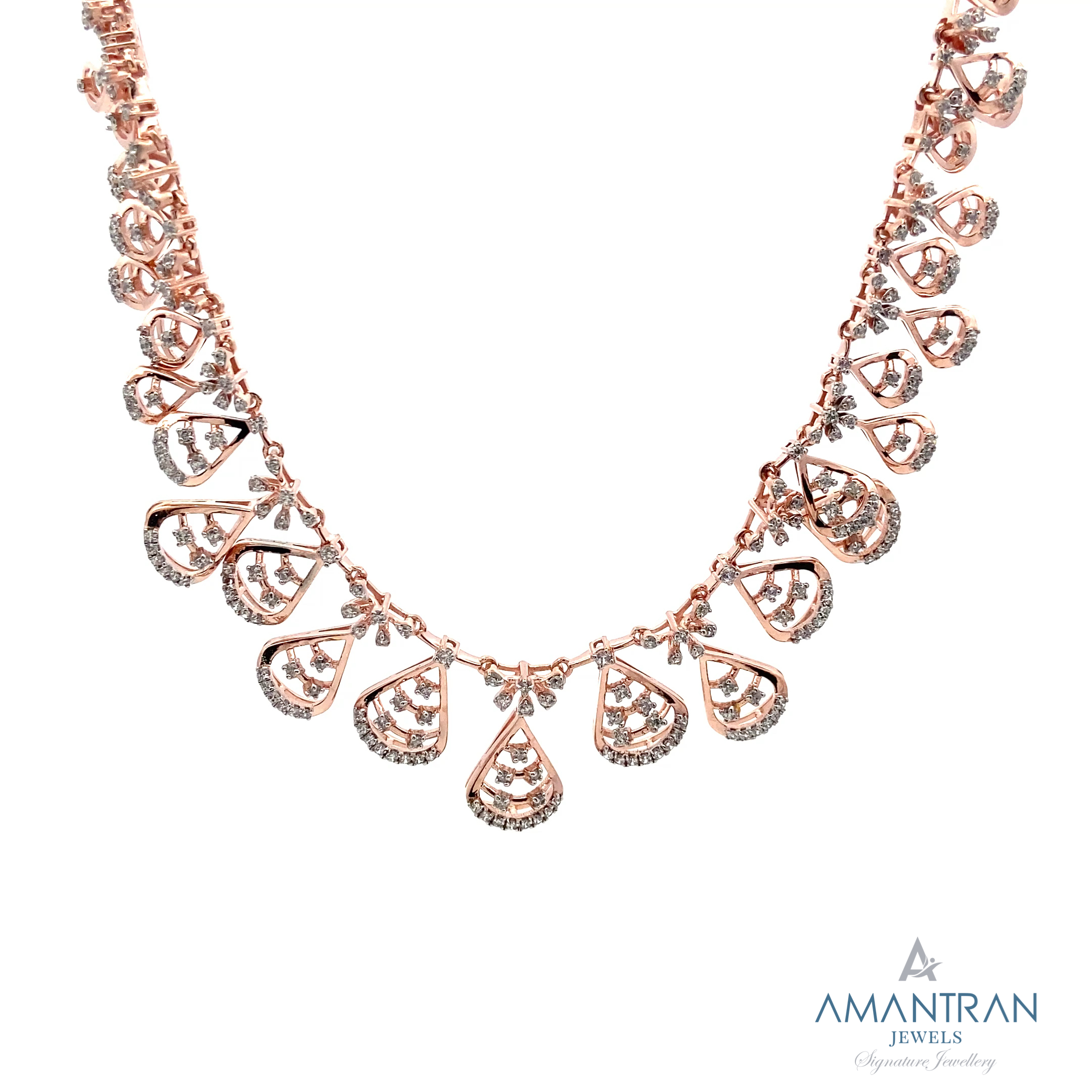ROSE GOLD TEARDROP ELEGANCE NECKLACE