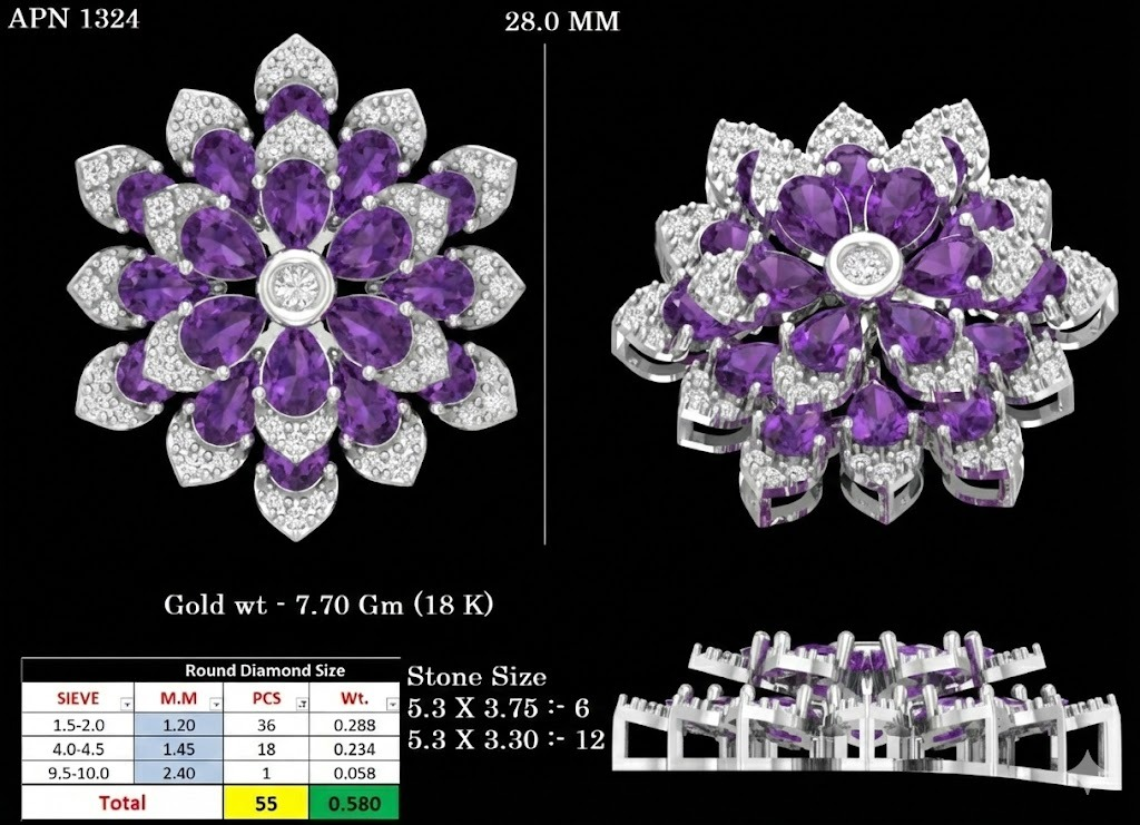 Diamond Floral Bloom Cluster Ring