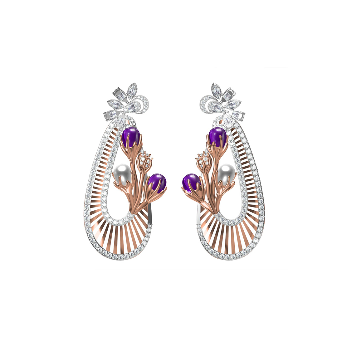 Teardrop Halo Earrings